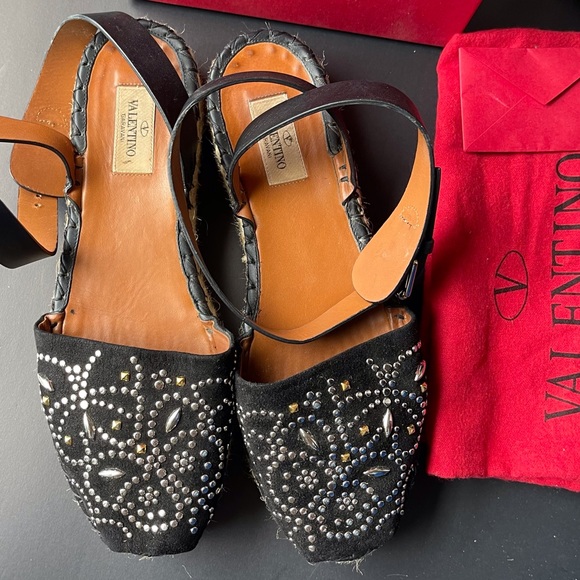 Inbox! Authentic VALENTINO GARAVANI studded butterfly suede espadrilles 9 - Picture 11 of 17